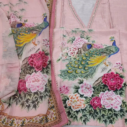 Pastel pink maslin silk salwar material ap250310-Neidhal