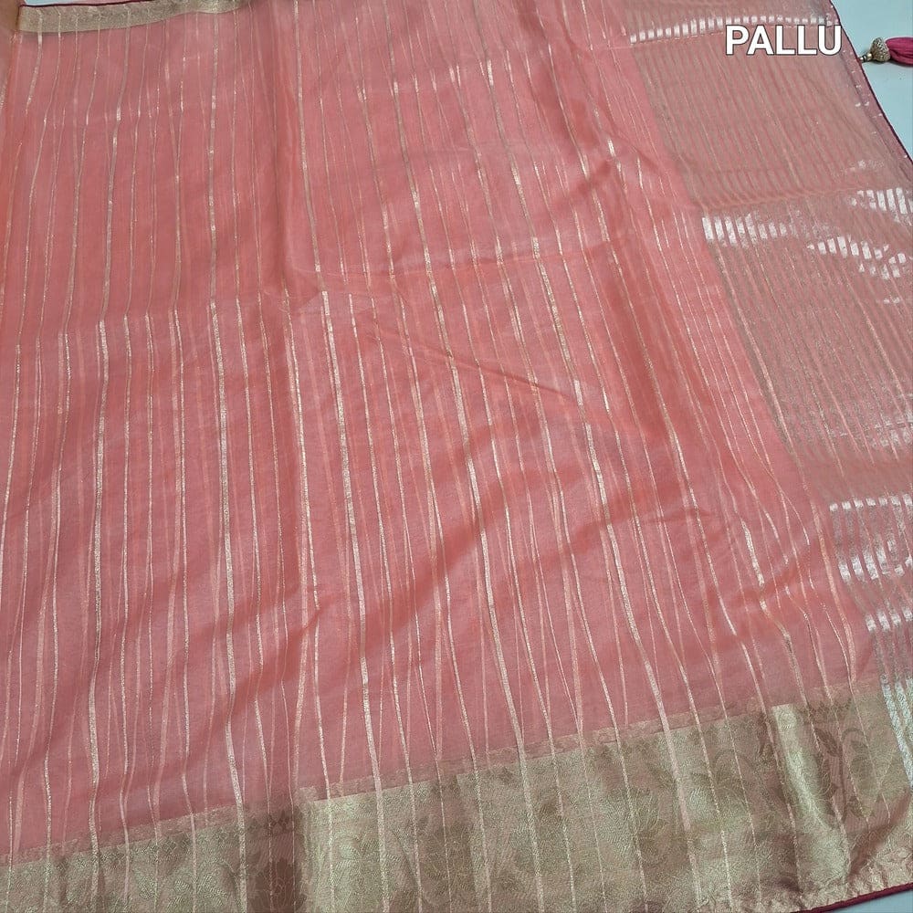 Pastel pink organza saree ns226-Neidhal