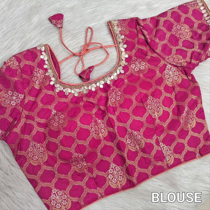 Pastel pink organza saree ns226-Neidhal