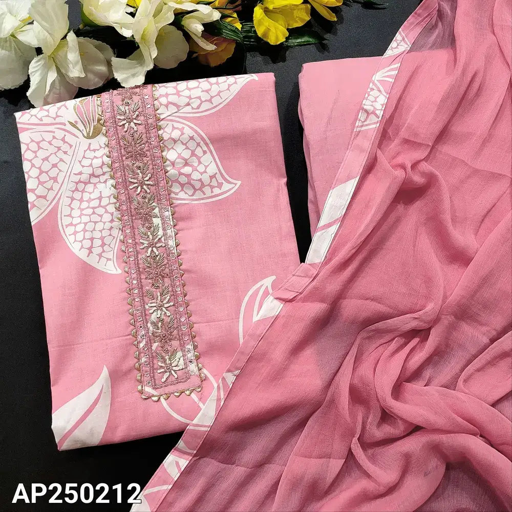 Pastel pink printed soft cotton salwar material ap250212-Neidhal