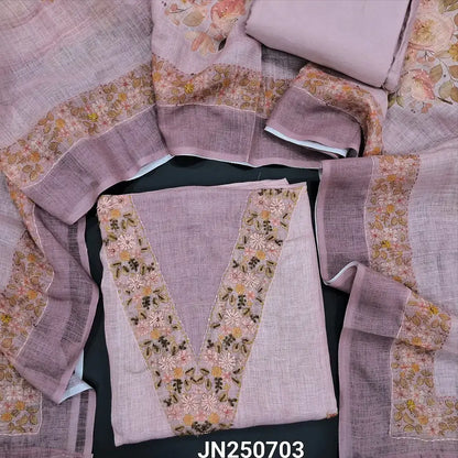 Pastel pink pure linen salwar material jn250703-Neidhal
