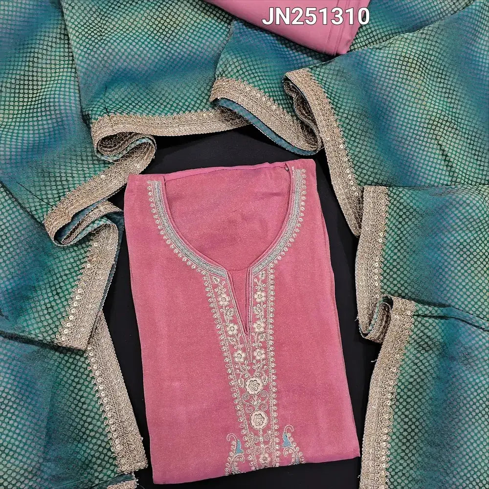 Pastel pink pure organza silk salwar material jn251310-Neidhal