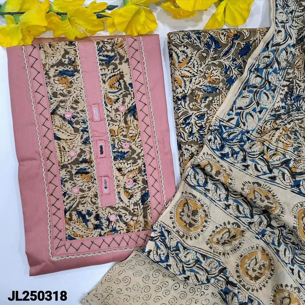 Pastel pink satin cotton salwar material jl250318-Neidhal