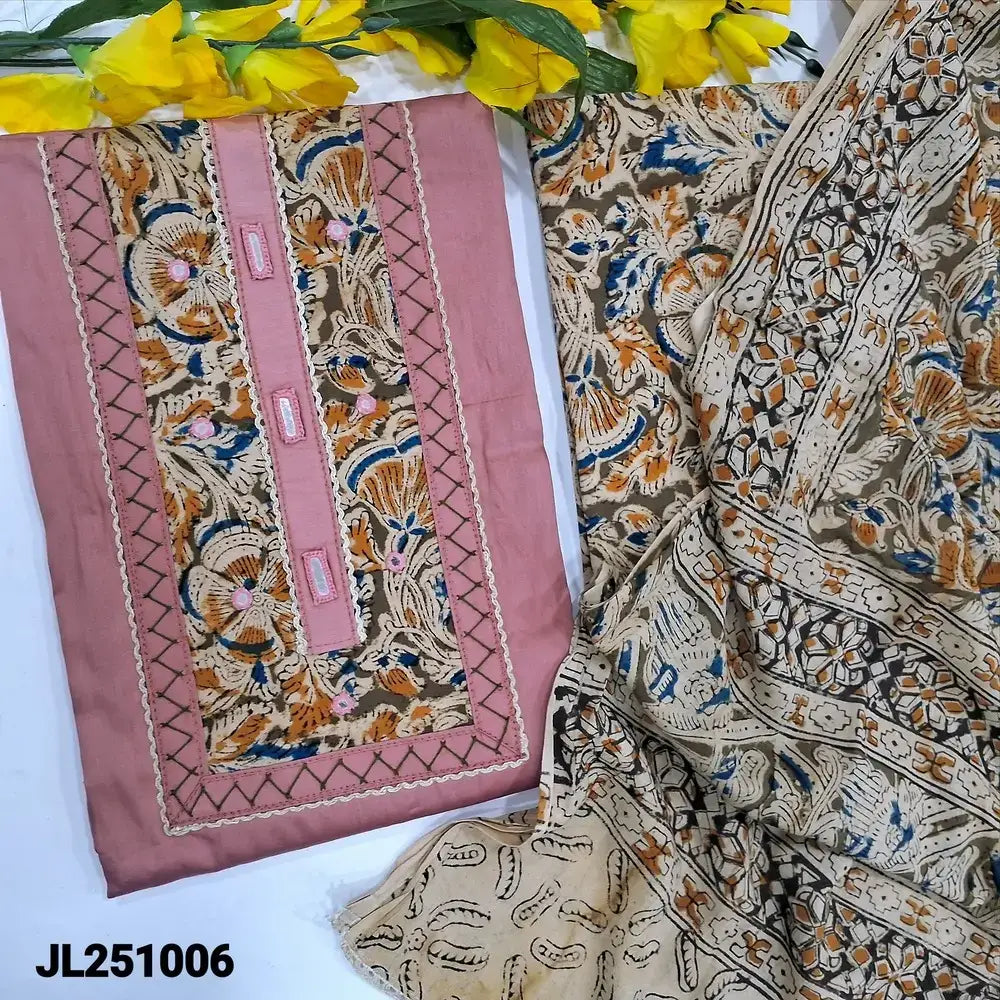 Pastel pink satin cotton salwar material jl251006-Neidhal
