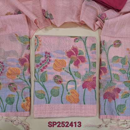 Pastel Pink silk cotton salwar material SP252413-Neidhal