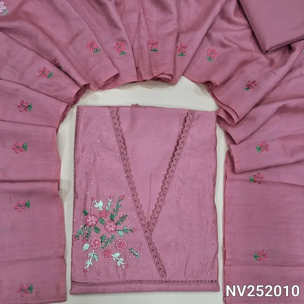pastel pink silk cotton unstitched salwar material nv252010-Neidhal