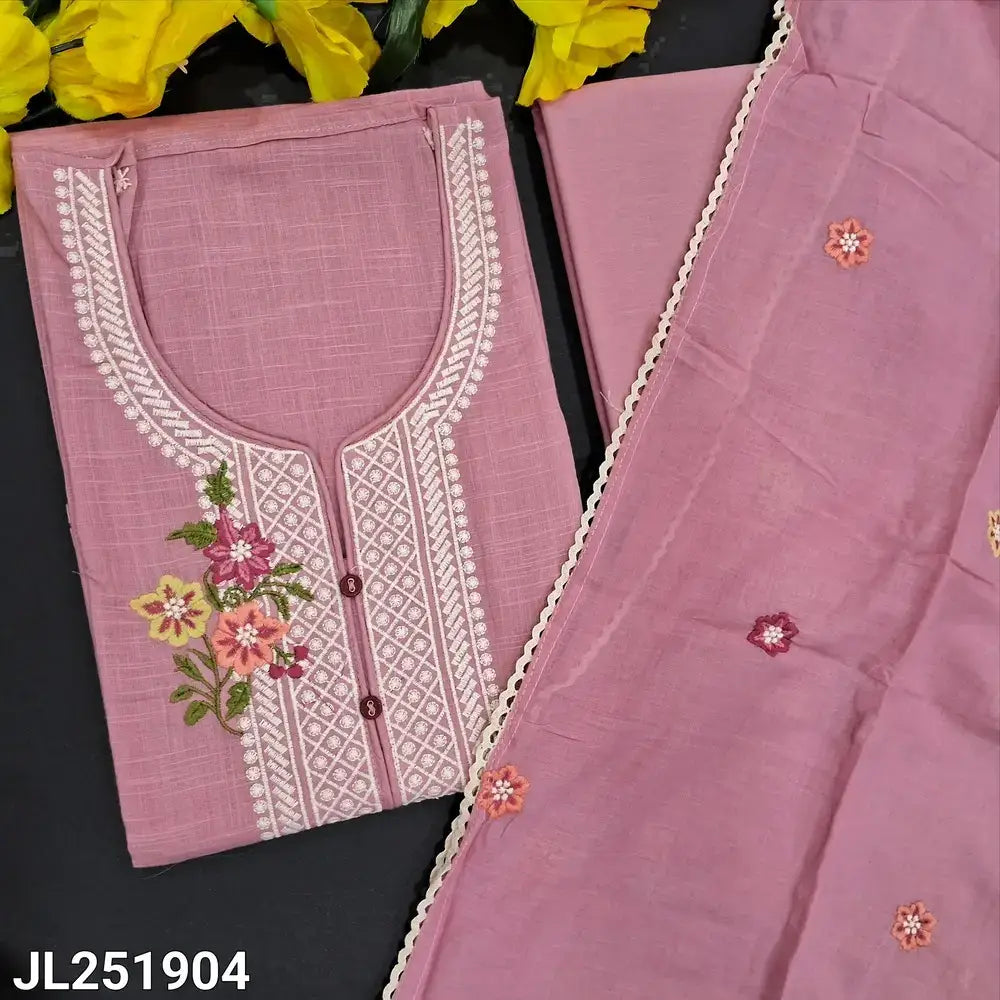 Pastel pink slub cotton salwar material jl251904-Neidhal