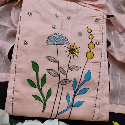 Pastel pink slub cotton salwar material mr252301-Neidhal