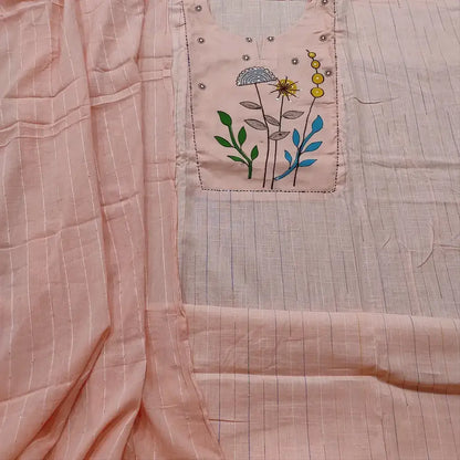 Pastel pink slub cotton salwar material mr252301-Neidhal