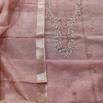 Pastel pink tissue kota silk cotton salwar material mr251901-Neidhal