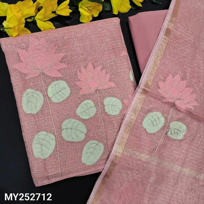 Pastel pink tissue kota silk cotton salwar material my252712-Neidhal