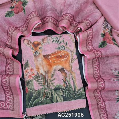 Pastel pink tissue linen salwar material ag251906 Neidhal