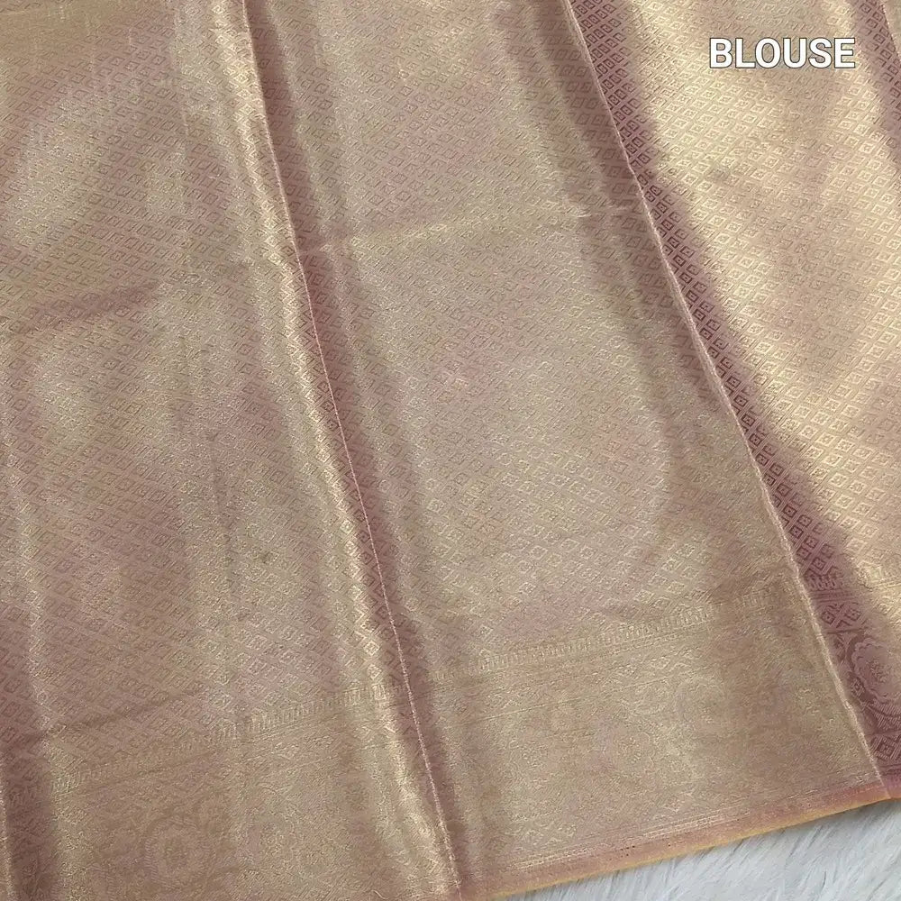 Pastel pink with golden tint tissue organza saree ns219-Neidhal