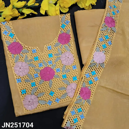 Pastel yellow crinkled jimmy choo salwar material jn251704-Neidhal