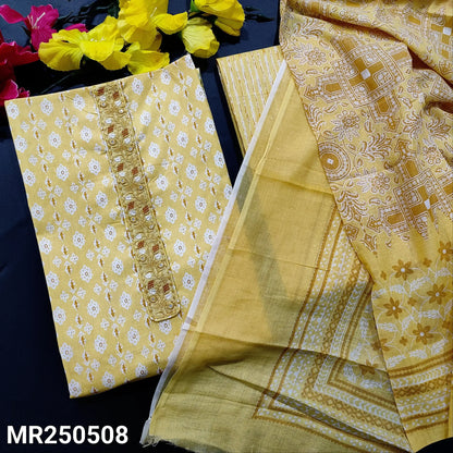 Pastel yellow printed soft cotton salwar material mr250508-Neidhal