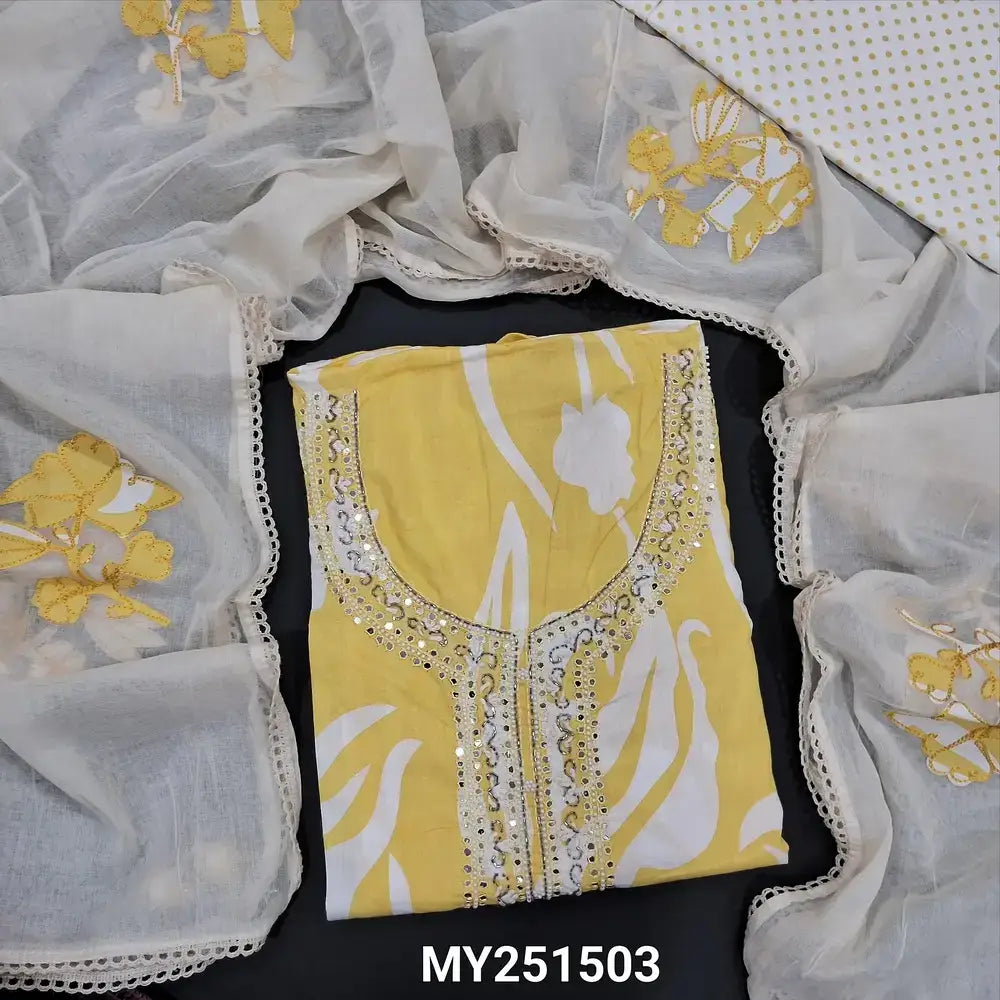 Pastel yellow soft cotton salwar material my251503-Neidhal
