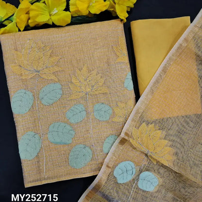 Pastel yellow tissue kota silk cotton salwar material my252715-Neidhal