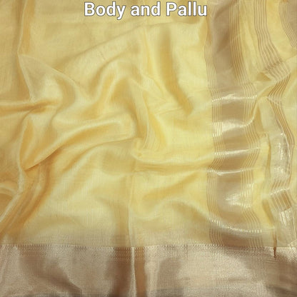 Pastel yellow tissue organza saree ns155-Neidhal