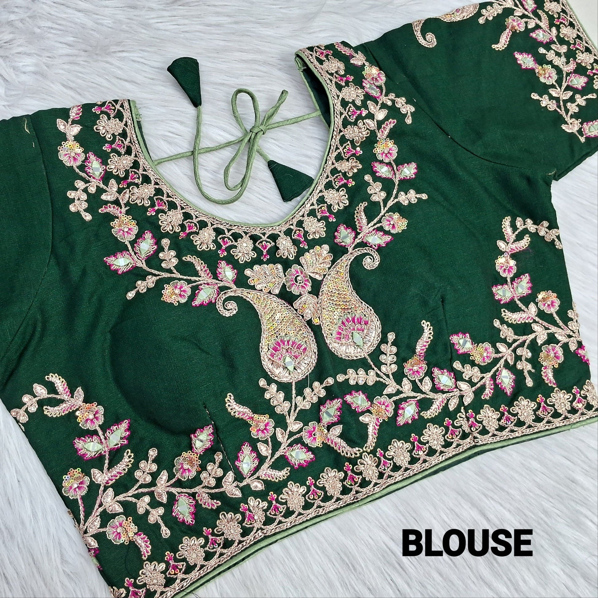 Patel green organza saree ns230-Neidhal