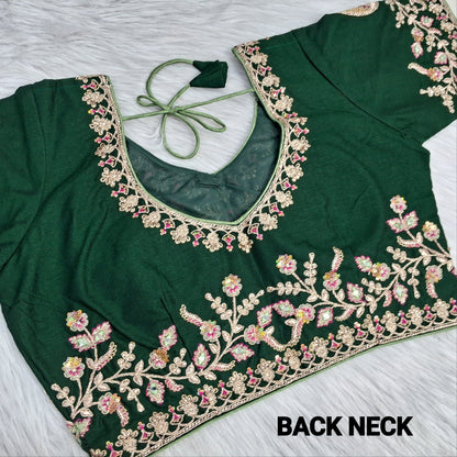 Patel green organza saree ns230-Neidhal