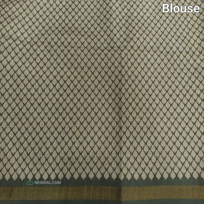 Peach checked printed semi chappa silk saree ns38-Neidhal