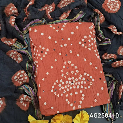 Peach original bandhini pure cotton salwar material ag250410-Neidhal