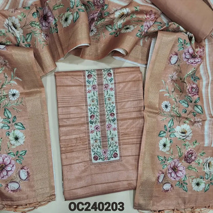 peach semi tussar salwar material oc240203-Neidhal