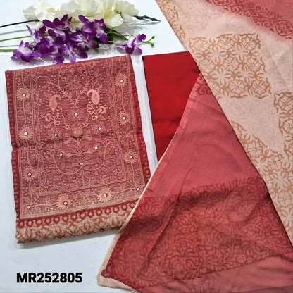 Peachish pink beige super net salwar material mr252805-Neidhal