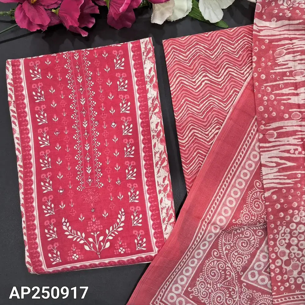 Peachish pink cotton salwar material ap250917-Neidhal