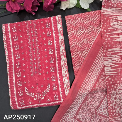 Peachish pink cotton salwar material ap250917-Neidhal