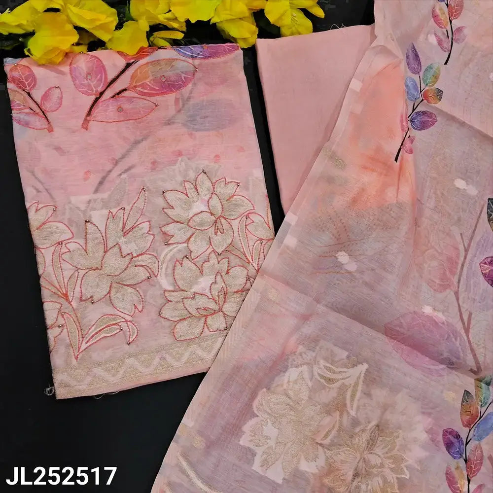 Peachish pink designer digital printed fine silk salwar material jl252517-Neidhal