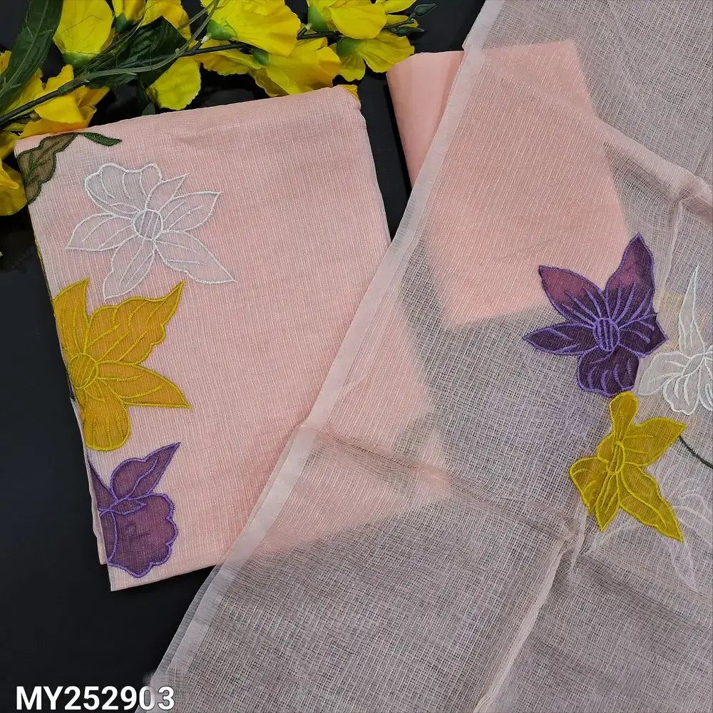 Peachish pink designer premium kota salwar material my252903-Neidhal