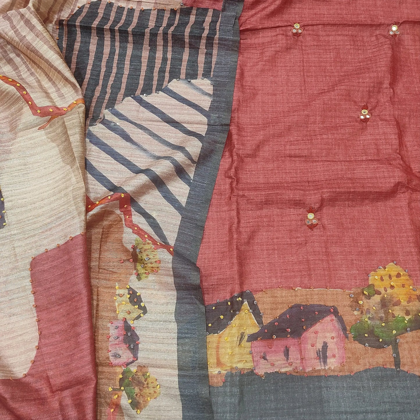 Peachish pink digital printed jute silk salwar material mr250803-Neidhal