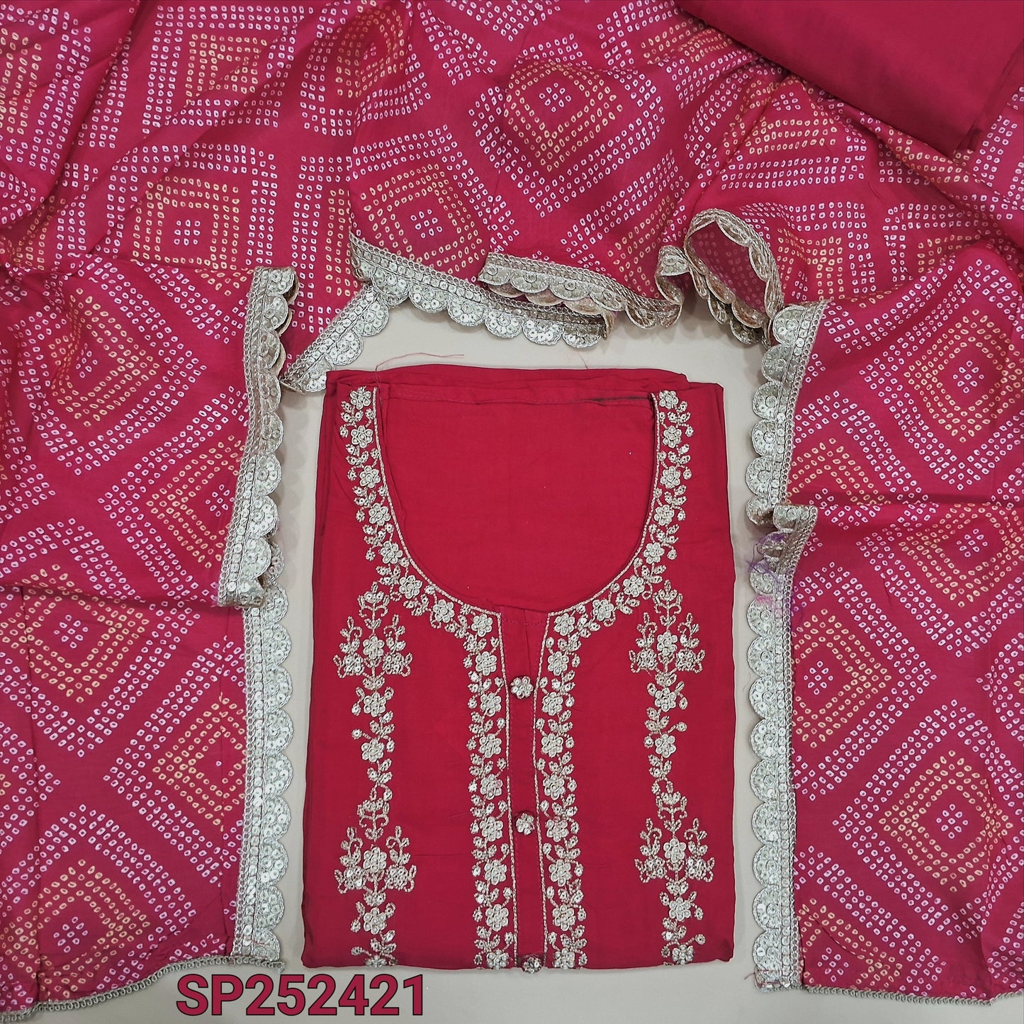 Peachish Pink dola silk salwar material SP252418-Neidhal