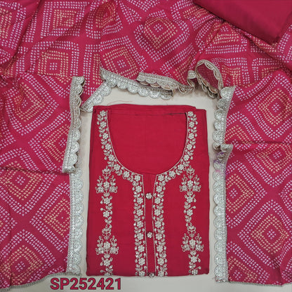 Peachish Pink dola silk salwar material SP252418-Neidhal