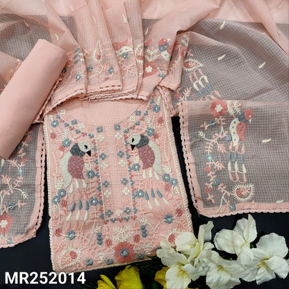 Peachish pink kota salwar material mr252014-Neidhal