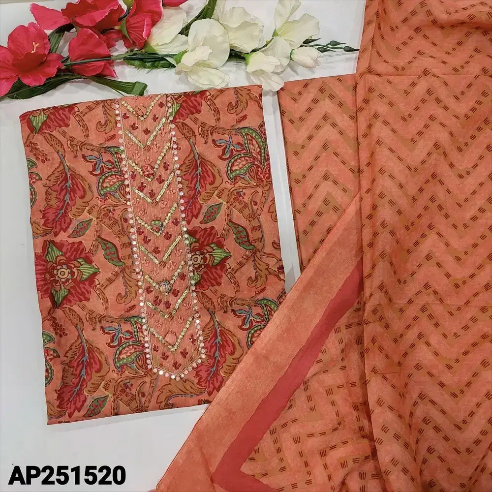 Peachish pink mul cotton salwar material ap251520-Neidhal