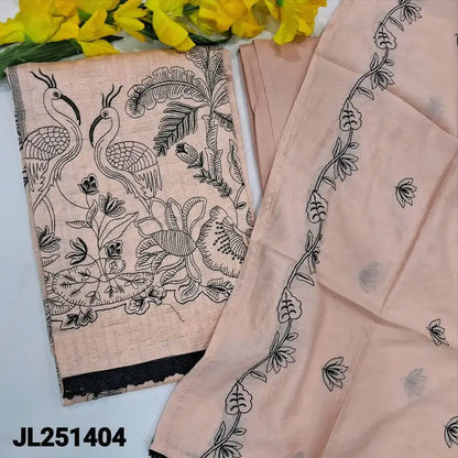 Peachish pink spun cotton salwar material jl251404-Neidhal