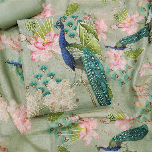 peacock lenin desinger salwar material neidhal ja241201