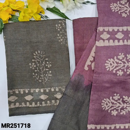 Pepper black wax batik bagalpuri jute silk cotton salwar material mr251718-Neidhal
