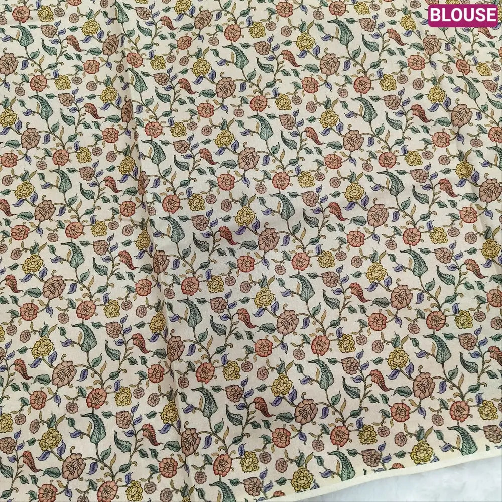 Designer bright pink premium kota silk  saree (lightweight, thin, soft) with elephant applique work done with art silk fabric, rich pallu, digital printed silk cotton blouse. NS47