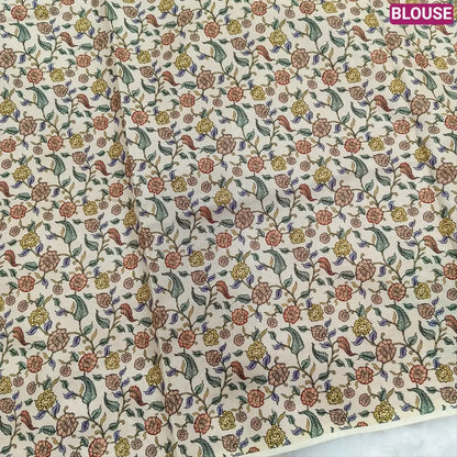 Designer bright pink premium kota silk  saree (lightweight, thin, soft) with elephant applique work done with art silk fabric, rich pallu, digital printed silk cotton blouse. NS47