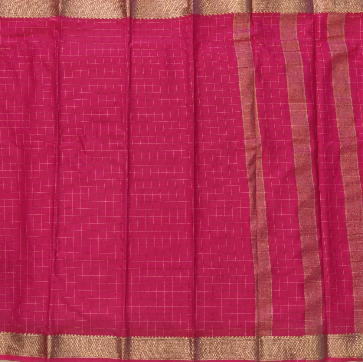 Peachish pink soft fancy crepe silk saree,zari checks all over,(soft,thin)striped tissue pallu,double side zari woven borders,running blouse with zari checks and borders. NS240