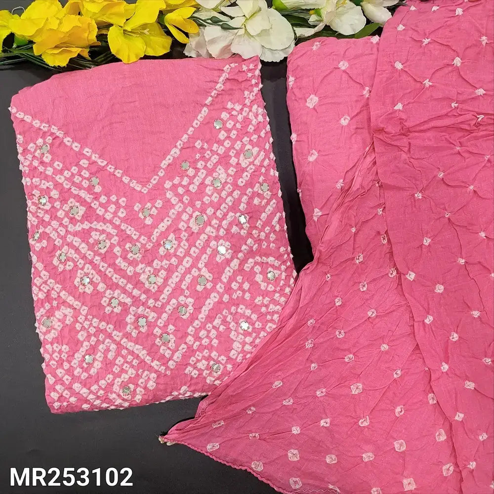 Pink bandhini cotton salwar material mr253102-Neidhal
