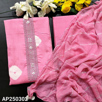 Pink bandhini mul cotton salwar material ap250302-Neidhal