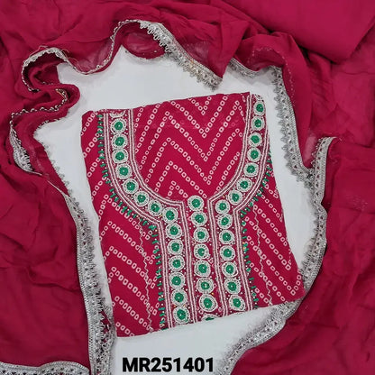 Pink bandhini printed organza salwar material mr251401-Neidhal