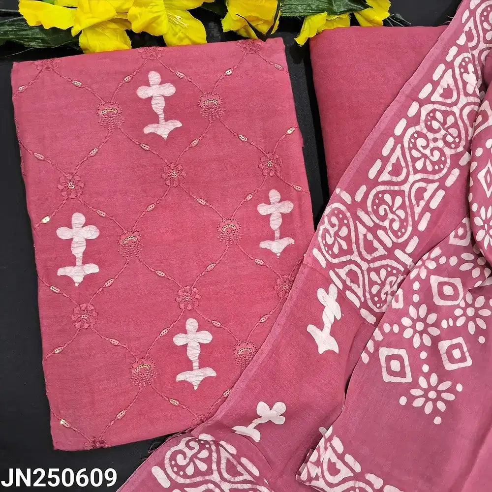 Pink batik premium soft silk cotton salwar material jn250609-Neidhal