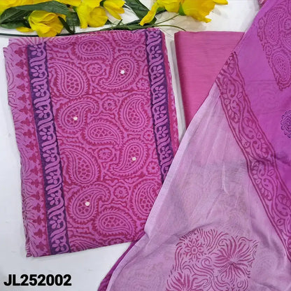 Pink block printed semi georgette salwar material jl252002-Neidhal
