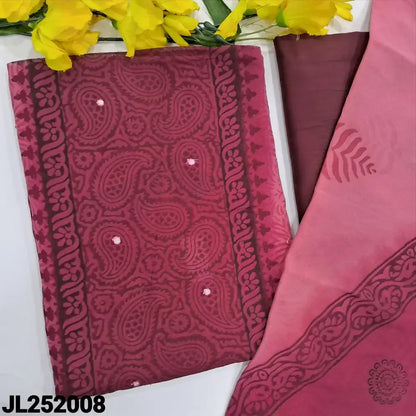 Pink block printed semi georgette salwar material jl252008-Neidhal