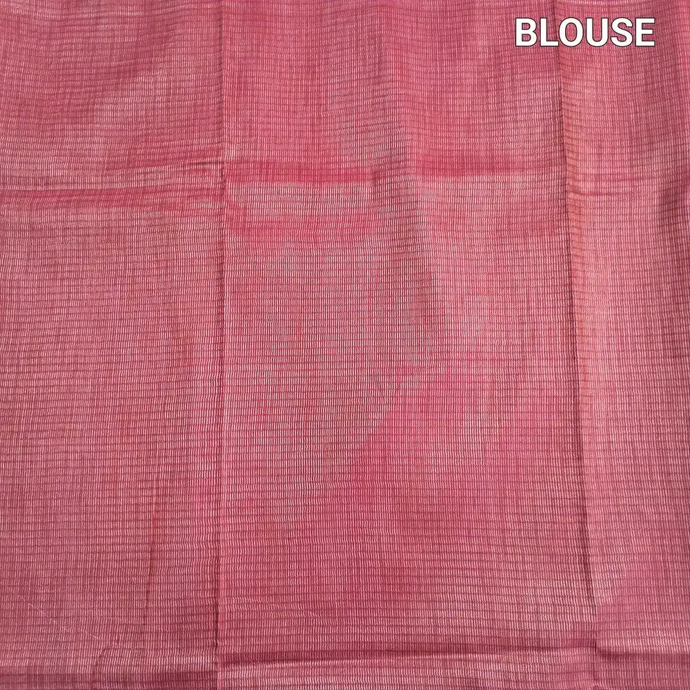 Pink block printed soft silk cotton saree ns214-Neidhal